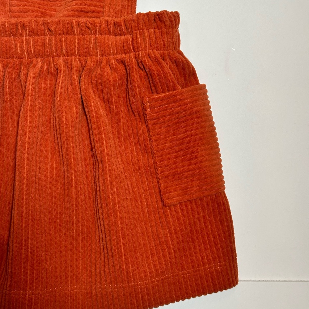 Wonder Nation Baby Girl Orange/Brown Corduroy Overall Dress Size 12M - Picture 4 of 8